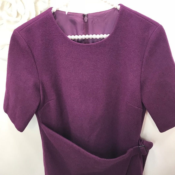 Kate Spade Saturday Plum Wool Buckle Over Dress - Picture 3 of 8